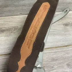 VINTAGE GIBSON  BROWN LEATHER WITH SUEDE BACK GUITAR STRAP