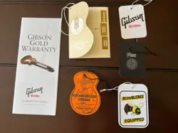 GIBSON CUSTOM SHOP WARRANTY AND TAG SET LES PAUL SG EXPLORER FLYING V
