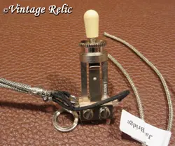 WIRED TOGGLE SWITCH 3 WAY SWITCHCRAFT NICKEL USA FITS GIBSON LES PAUL HISTORIC