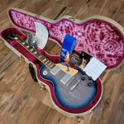 2014 GIBSON LES PAUL PEACE TRANQUILITY BLUEBURST FLAME TOP W/OHSC & CANDY CLEAN!