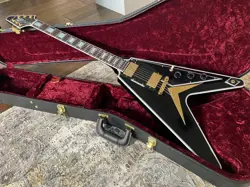 GIBSON CUSTOM FLYING V- EBONY, EXCELLENT CONDITION, 7 LBS. 4 OZ., SHIPS FREE!!!