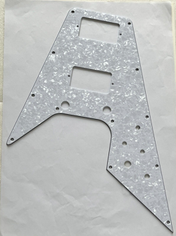 GUITAR PARTS GUITAR PICKGUARD FOR FIT GIBSON FLYING V STYLE 4 PLY WHITE PEARL