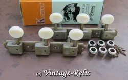 AGED KLUSON NICKEL TUNERS RELIC'D 3 PLATE FIT GIBSON LES PAUL JR KD-3P-NP 3L/3R