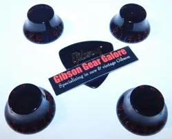 GIBSON LES PAUL KNOBS VOO DOO SET BLACK RED GUITAR PARTS SG FIREBIRD ES CUSTOM