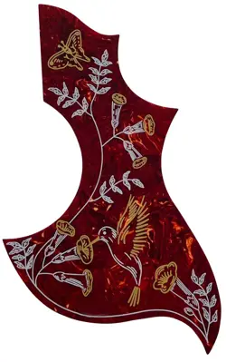 FOR GIBSON HUMMINGBIRD ACOUSTIC GUITAR SELF-ADHESIVE PICKGUARD RED TORTOISE