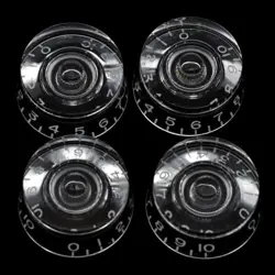 GUITAR SPEED DIAL KNOBS 24 FINE SPLINE CONTROL KNOBS FOR GIBSON LP TRANSPARENT