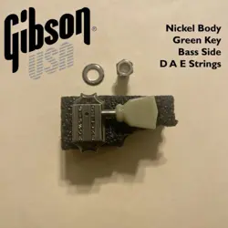 SINGLE GIBSON DELUXE TUNER BASS SIDE NICKEL/GREEN KEY