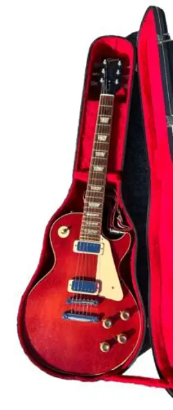 VINTAGE 1977 GIBSON LES PAUL DELUXE ELECTRIC GUITAR USA RED BURGUNDY EUC