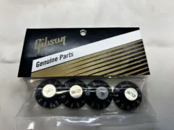GIBSON RETRO-TOP HAT KNOB WITH SILVER INSERTS BLACK/SILVER