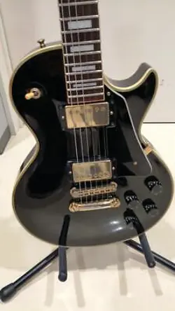 ORVILLE BY GIBSON LES PAUL CUSTOM TYPE BLACK ELECTRIC GUITAR WITH GIGBAG