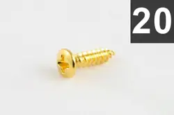 ALLPARTS GS-0050-002 GOLD GIBSON SIZE PICKGUARD SCREWS 20 PCS #3X3/8