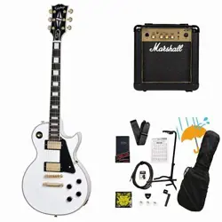 EPIPHONE INSPIRED BY GIBSON CUSTOM LES PAUL CUSTOM ALPINE WHITE MARSHALL MG10 IN