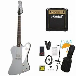 EPIPHONE INSPIRED BY GIBSON CUSTOM 1963 FIREBIRD I SILVER MIST MARSHALL MG10 AMP