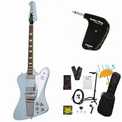 EPIPHONE INSPIRED BY GIBSON CUSTOM 1963 FIREBIRD V MAESTRO VIBROLA FROST BLUE GP