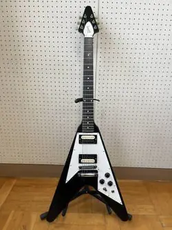 ACOUSTIC GUITAR GIBSON FLYING V '67 REISSUE 1999 BLACK WITH HARD CASE