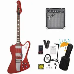 EPIPHONE INSPIRED BY GIBSON CUSTOM 1963 FIREBIRD V MAESTRO VIBROLA EMBER RED FEN
