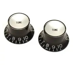 PK-0182-023 REFLECTOR TONE KNOBS BLACK/SILVER FOR USA GIBSON GUITAR