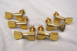 70-80S GIBSON TUNING PEGS /TUNERS ..3 3 ..GOLD  TULIP..SET 6...MADE BY SCHALLER