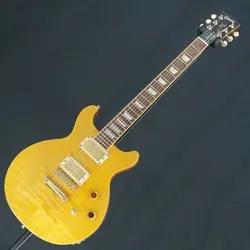 GIBSON USED LES PAUL STANDARD DOUBLE CUT PLUS NECK REPAIRED TRANS AMBER SAFE DEL