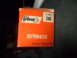 6 X VINTAGE GIBSON MONA STEEL MEDIUM GAGE STRINGS SET NO 240