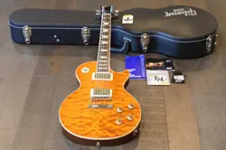 2011 GIBSON LES PAUL STANDARD PLUS ELECTRIC GUITAR AMBER QUILT TOP   OHSC