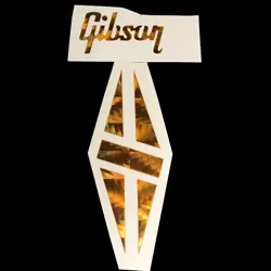 WATERSLIDE GIBSON DIAMOND GUITAR HEADSTOCK PEG HEAD LOGO DECAL GOLD