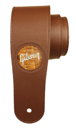 THALIA GIBSON BROWN LEATHER STRAP W/AAA KOA PEARL GIBSON LOGO INLAY GIBST-05