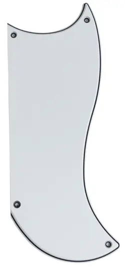 3 PLY GUITAR PICKGUARD FITS GIBSON SG CUSTOM 3 PICKUP STYLE,WHITE