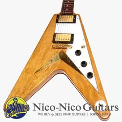 GIBSON CUSTOM SHOP 2021 1958 KORINA FLYING V REISSUE VOS WHITE GUARD NATURAL