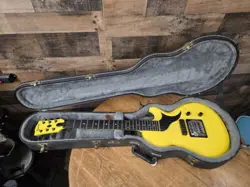 1988 GIBSON LES PAUL JUNIOR PRO LITE ATOMIC YELLOW MODIFIED WITH KAHLER