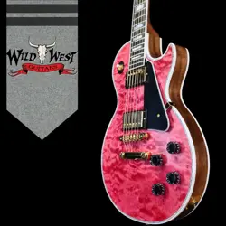GIBSON CUSTOM SHOP M2M LES PAUL CUSTOM TRANS PINK 5A QUILT MAPLE TOP 9.65 LBS