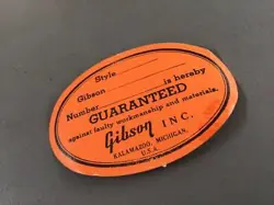 LAST GIBSON 1956-1969 ORANGE LABEL VINTAGE DEAD STOCK ES SEMI-ACOUSTIC FULL ACOU