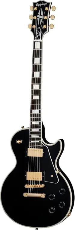 EPIPHONE LES PAUL CUSTOM EBONY ELECTRIC GUITAR INSPIRED BY GIBSON W/HARD CASE
