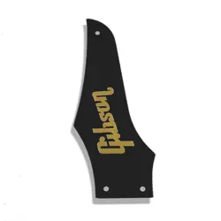 THIN BLACK TRUSS ROD COVER FOR 2017-2018 GIBSON FIREBIRD T W/ GOLD LOGO DECAL
