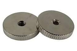 BRASS ABR-1 BRIDGE THUMBWHEELS WITH FINE KNURLING FITS USA GIBSONS NICKEL