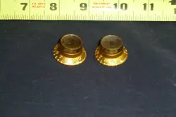 2 VINTAGE 1960S GIBSON GOLD CHROME DOME - BONNET REFLECTOR KNOBS - ITEM JZ