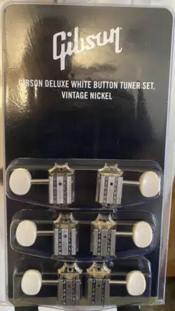GIBSON DELUXE WHITE BUTTON TUNER SET - OPEN PACK - NEW