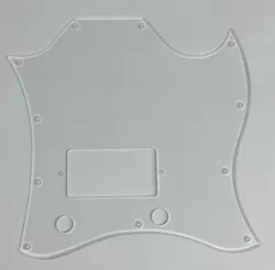 GUITAR PICKGUARD FOR GIBSON SG STANDARD SINGLE HUMBUCKER,1 PLY CLEAR TRANSPARENT
