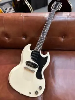 GIBSON CUSTOM SHOP MURPHY LAB 1963 SG JUNIOR POLARIS WHITE LIGHTNING BAR ULTRA S