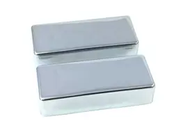 (2) CHROME NO-HOLE COVERS FOR VINTAGE GIBSON® MINI HUMBUCKER PICKUPS PC-0309-010