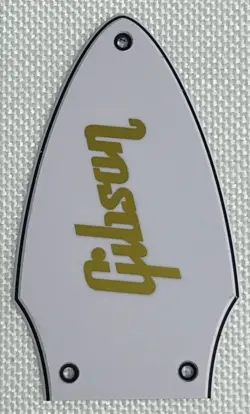 WHITE 3-PLY FOR FIT GIBSON FLYING V TRUSS ROD COVER GOLD LOGO GUITAR PICKGUARD