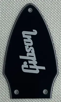BLACK 3-PLY FOR FIT GIBSON FLYING V TRUSS ROD COVER WHITE LOGO GUITAR PICKGUARD