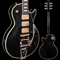 GIBSON CUSTOM 1957 LES PAUL REISSUE, 3 PICKUP W BIGSBY, EBONY, MURPHY LAB LIGHT