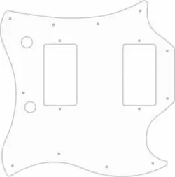 WD CUSTOM PICKGUARD FOR GIBSON 2017-2018 MODERN SG STANDARD #04R WHITE/RED/WHITE