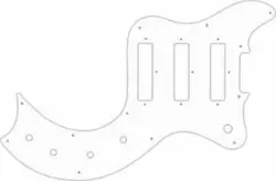 WD CUSTOM PICKGUARD FOR GIBSON S-1 #04R WHITE/RED/WHITE