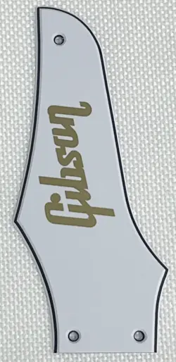 WHITE 3-PLY FOR FIT GIBSON FIREBIRD TRUSS ROD COVER GOLD LOGO GUITAR PICKGUARD