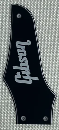 BLACK 3-PLY FOR FIT GIBSON FIREBIRD TRUSS ROD COVER WHITE LOGO GUITAR PICKGUARD