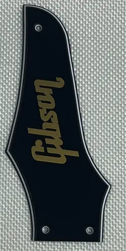 BLACK 3-PLY FOR FIT GIBSON FIREBIRD TRUSS ROD COVER GOLD LOGO GUITAR PICKGUARD