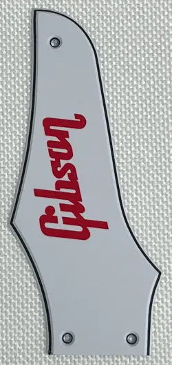 WHITE 3-PLY FOR FIT GIBSON FIREBIRD TRUSS ROD COVER RED LOGO GUITAR PICKGUARD