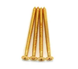 (4) GOLD MOUNTING SCREWS FOR GIBSON® P-90 SOAPBAR PICKUP GS-3312-002